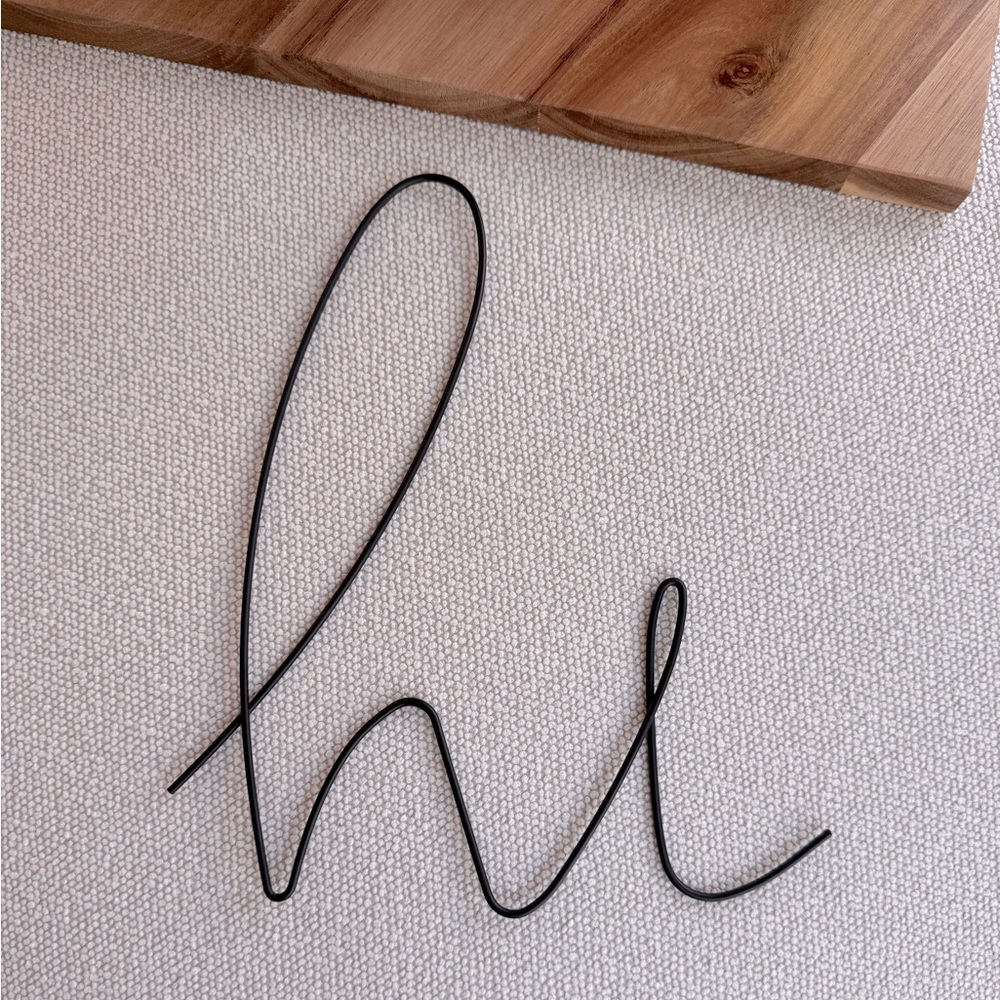 “hi” Black Wire Wall Art Decor NWOT
